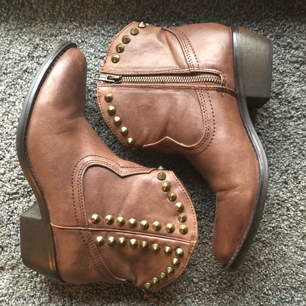 Studded Brown Booties